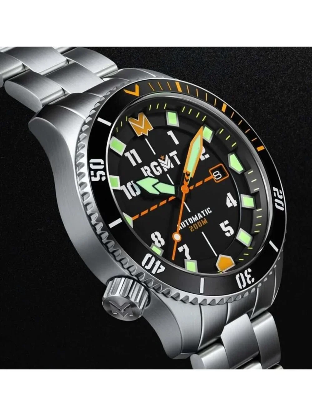 NWT Rgmt Recon Diver Automatic Black Dial Men's Watch